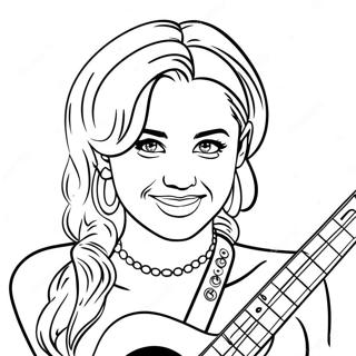 میلی سائرس کے ساتھ گٹار رنگ بھرنے والا صفحہ رنگ بھرنے والے صفحات