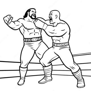 متحرک Wwe ایکشن منظر رنگ بھرنے والا صفحہ رنگ بھرنے والے صفحات